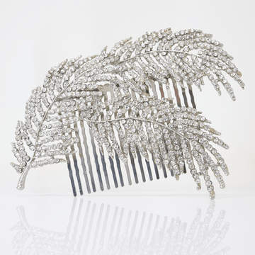 Crystals Feather Bridal Hair piece, Bridal Hair Accessories, Wedding Hair Accessory, Bridal Hair Comb. Active Restock requests: 0 - TheMillenniumBride